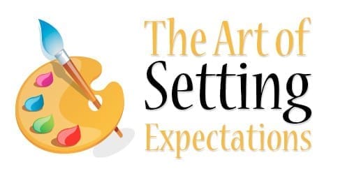 A painters palate and the text The Art of Setting Expectations
